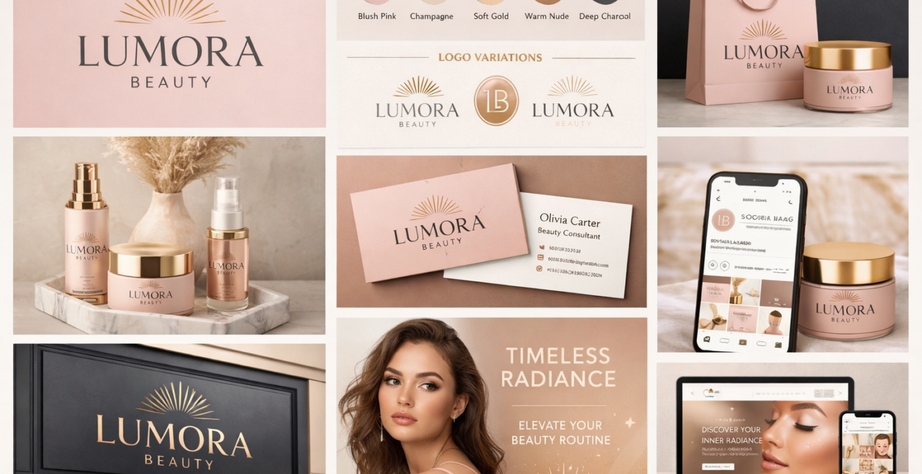 LUMORA BEAUTY Brand Identity Design