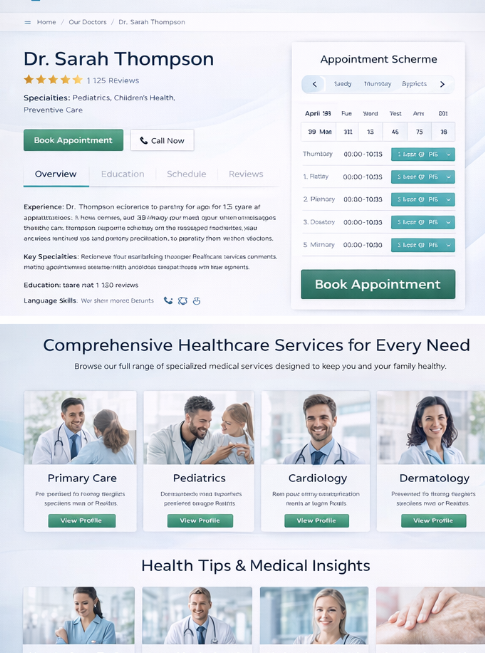 Medivora Healthcare Web Design doctors page