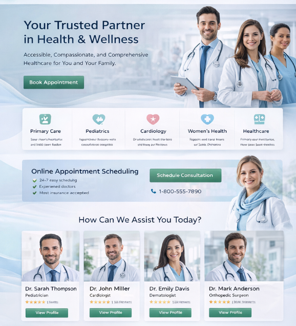 Medivora Healthcare Web Design home page Medivora Healthcare Web Design home page