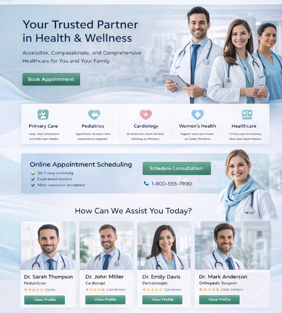 Medivora Healthcare Web Design home page